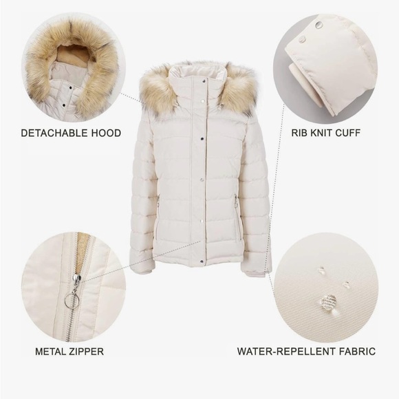 Royal Matrix Puffer Coat with Attachable Hood - Picture 4 of 15